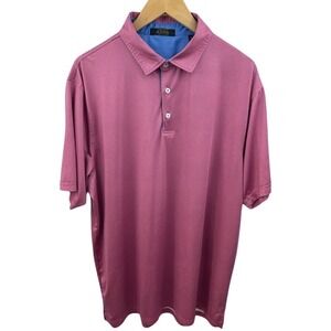Raven Golf Polo Men's XL Geometric Pink Blue Performance Short Sleeve